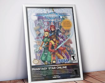 Phantasy Star Online Framed Print Ad/poster Official Gamecube
