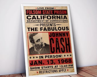 Johnny Cash Radio City Music Hall Concert Poster - Etsy