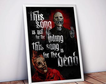 Póster de Slipknot This Song Is for the Dead, arte de heavy metal, decoración de pared de grunge oscuro, impresión mate de alta calidad, regalo para fanáticos del rock