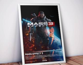 Mass Effect 3 Poster | Sci-Fi Gaming Wall Art | Video Game Artwork | Iconic RPG Poster | Quality Prints | Gamer Gifts | Free USA Shipping