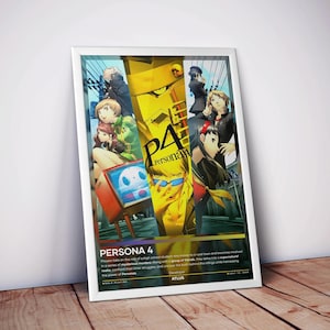 Persona 4 Poster | Video Game Poster | 4 Colors | High Quality Print | RPG Wall Art | Gamer Gifts | Anime-Inspired Decor | Free USA Shipping