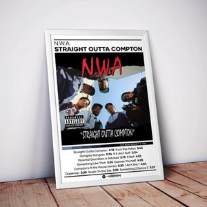N.W.A - ストレイト・アウタ・コンプトン ポスター | アルバムカバーポスター | 4色 | 高品質プリント | ヒップホップポスター | 音楽ギフト | 米国送料無料