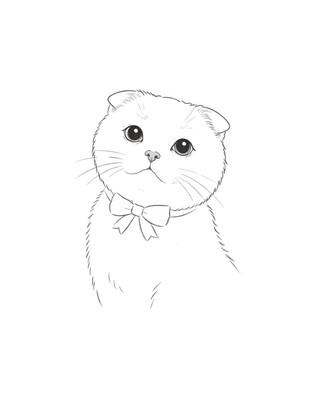 Minimalist Cat Line Art Print | Modern Black and White Cat Drawing ...
