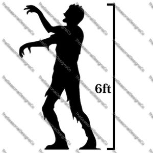 Zombie6ft Template Printable trace and Cut Halloween Silhouette Decor Templates / Stencils. PDF