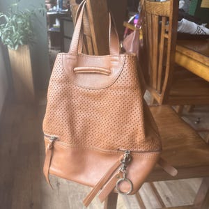 FRYE Tan Nubuck  Drawstring Backpack Bag Frye leather backpack - Gem main image 3