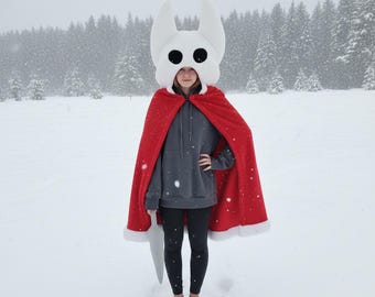 Hornet Cloak from Hollow Knight Silksong | Flannel Red Cape Cosplay Blanket | Warm Winter Gift