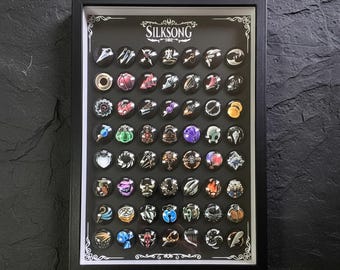 Hollow Knight Silksong Charms Frame Set | Magnetic Display Board × Handmade Resin Collectible Gift