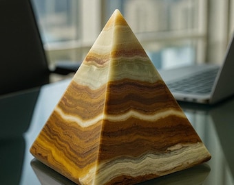 Banded Onyx Pyramid | Healing Crystal, Office Decor