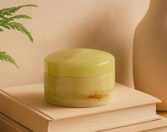 Green Onyx Marble Box for Rings and Earings : Handmade Stone Trinket Keepsake Box