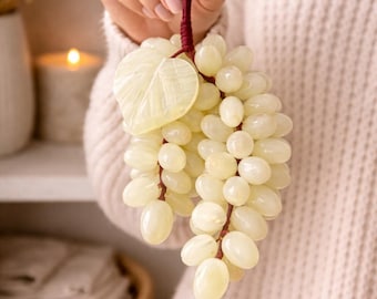 Green Onyx Grape Cluster: Marble Stone Centerpiece, Home Decor