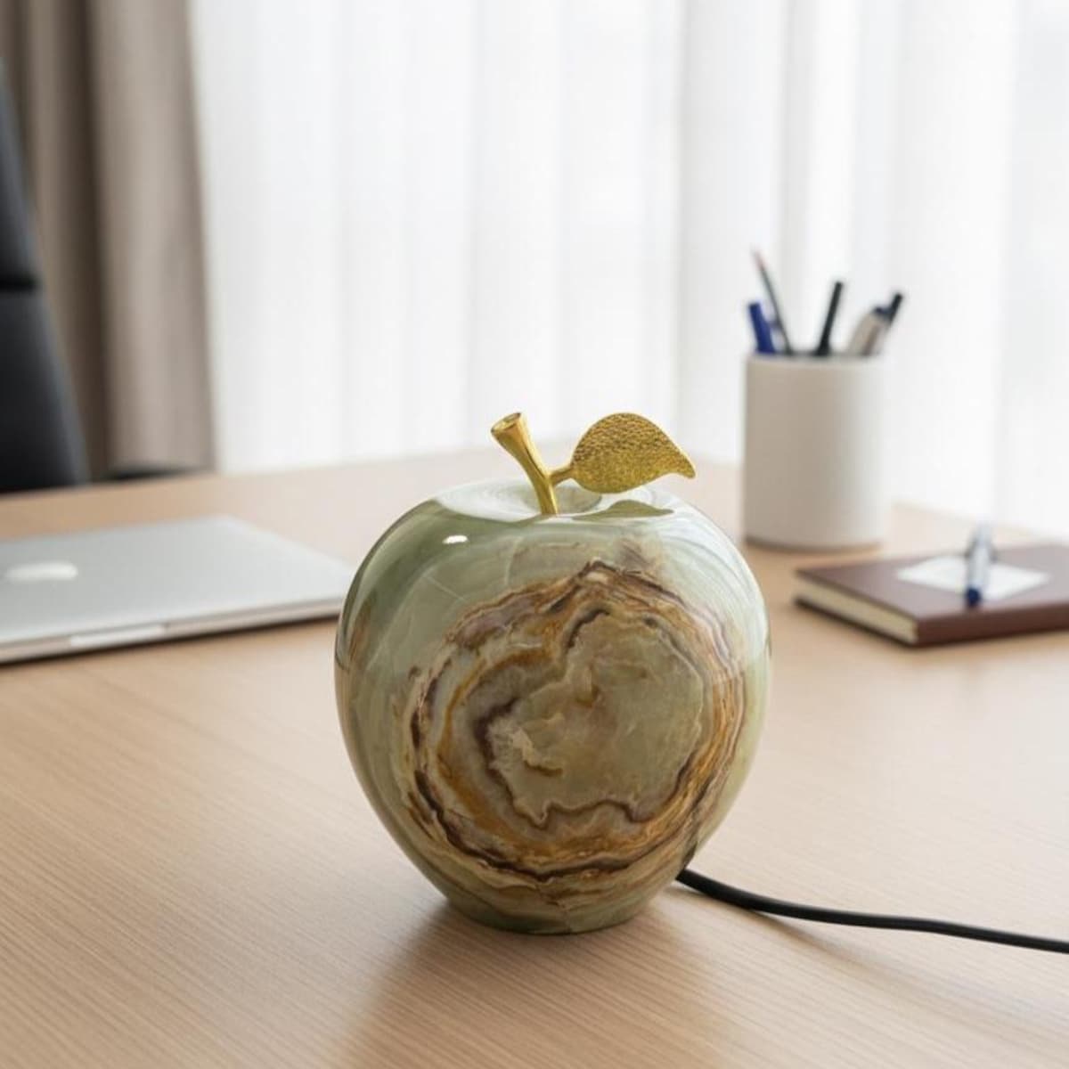 Natural Onyx Lamp Vintage Apple Marble Lamp for Bedside Table and Office Desk Unique Home Decor Gift for Anniversary - Etsy