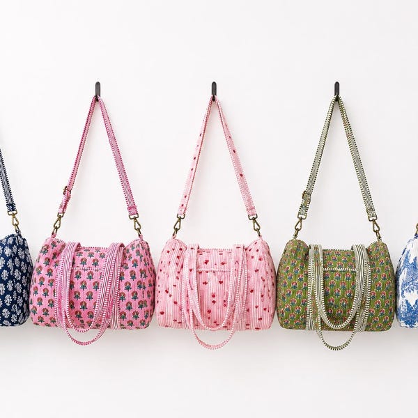 Embroidered Bridesmaid Weekender Bag | Personalized Quilted Travel | Block Print Bridal Party Gift Duffle bag
