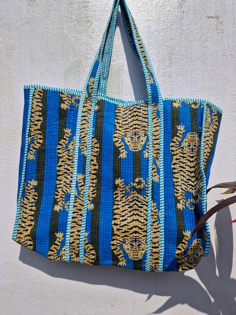 Personalized Pink Cotton Pajama Set | Tiger Print with Tote & Pouch image 13