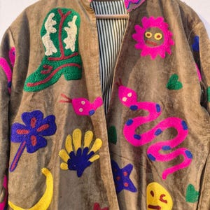 Sujani geborduurd Artwear fluwelen jack voor boho-winteroutfits Pattern 3