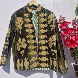 Sujani geborduurd Artwear fluwelen jack voor boho-winteroutfits Pattern 8