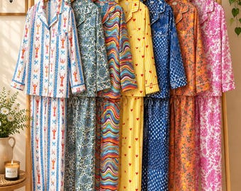 Pyjama Set aus Baumwolle mit Handblockdruck: Floral Jaipuri Loungewear