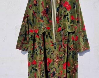 Long Velvet Jacket ( Green and white lining inside )