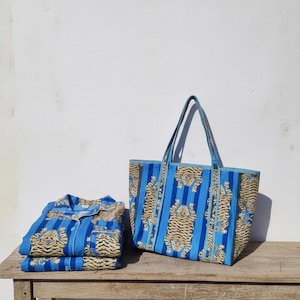 Personalized Pink Cotton Pajama Set | Tiger Print with Tote & Pouch image 16