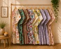 Floral Indian Cotton Kaftan Dress: Hand Printed, Free Size product logo