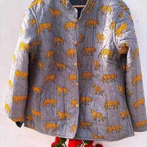 Women Cotton Jacket Handmade Quilted Floral Boho Lightweight Summer Coat