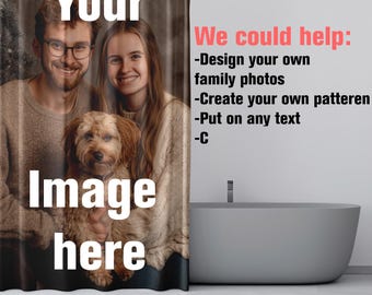 Custom Shower Curtain: Personalized Photo, Name, or Meme - Y2K Gift