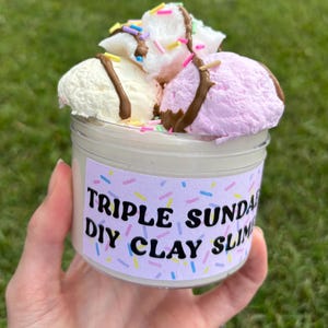 Triple Sundae DIY Clay Slime Kit, Chocolate Brownie Scented