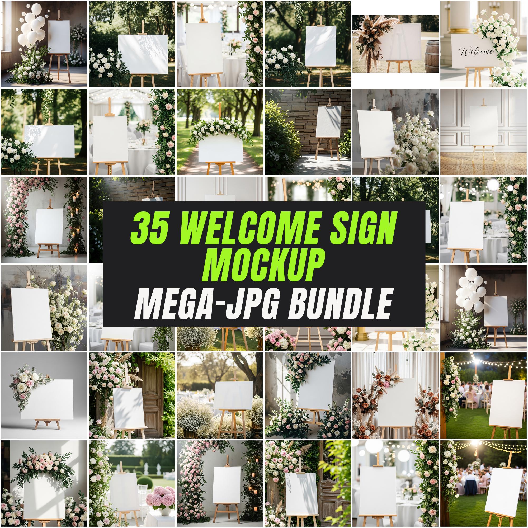 35 Welcome Sign Mockup Bundle, Wedding Welcome Sign Mockup, Wedding ...