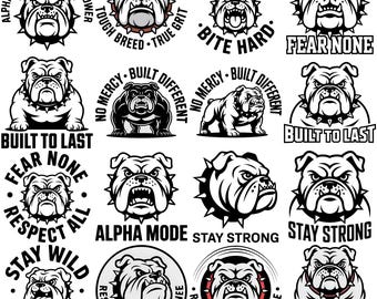 Bulldog SVG Bundle, Bulldog PNG Clipart, Dog Breed Clipart PNG, bulldog mascot svg, Bulldog Head, Bulldog Head, Angry Bulldog, Dog Portrait
