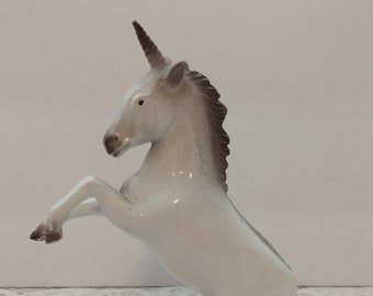 Vintage Metal Unicorn Figurine Planter - Made In Japan