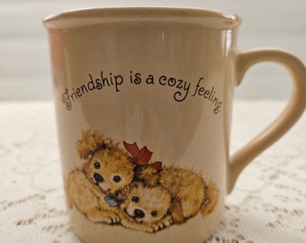 Adorable Vintage Hallmark Mug Mates Friendship Mug with Puppies