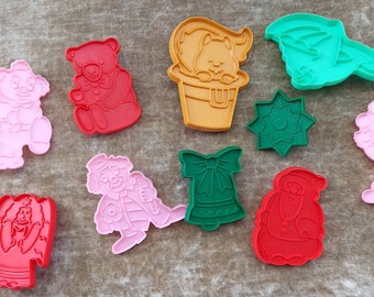 Set Of Ten Vintage Plastic Cookie Cutters For Children