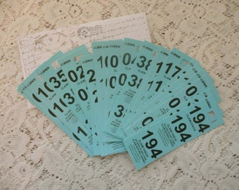 Lot of 25 Three Part Perforated Blue Coat Check Tickets