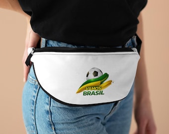 Vamos Brasil voetbal heuptasje | Kleuren Braziliaanse vlag, voetbalheuptas