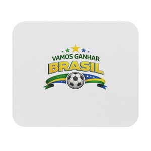 Vamos Ganhar Brasil soccer mouse pad | Brazil football flag design image 1