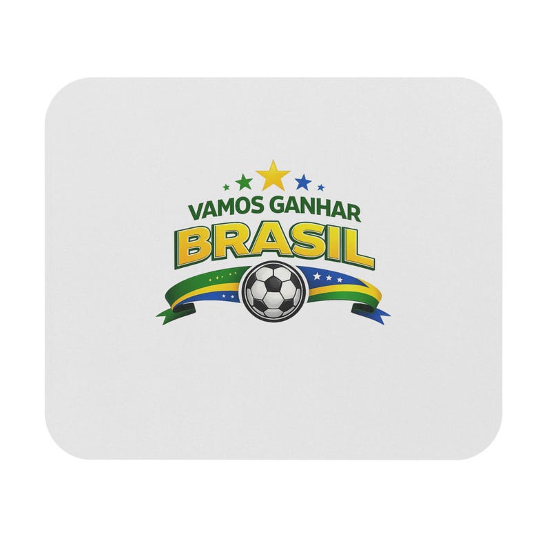 Vamos Ganhar Brasil soccer mouse pad | Brazil football flag design image 1