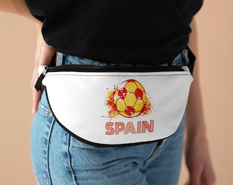 Riñonera con forma de balón de fútbol español / Bolso de cinturón de fútbol español