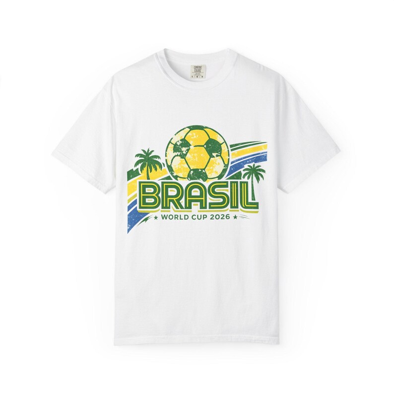 Camiseta Bola de Futebol da Copa do Mundo Brasil 2026 | Camiseta de Futebol do Brasil imagem 10
