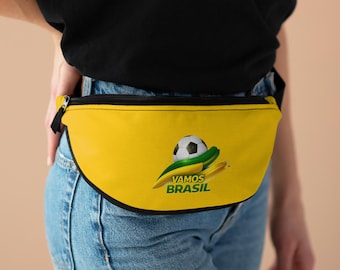 Riñonera para amantes del fútbol brasileño / Bolso de cintura con la bandera de Brasil