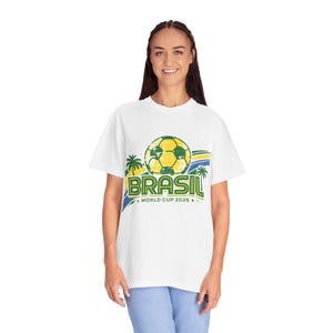 Camiseta Bola de Futebol da Copa do Mundo Brasil 2026 | Camiseta de Futebol do Brasil imagem 4