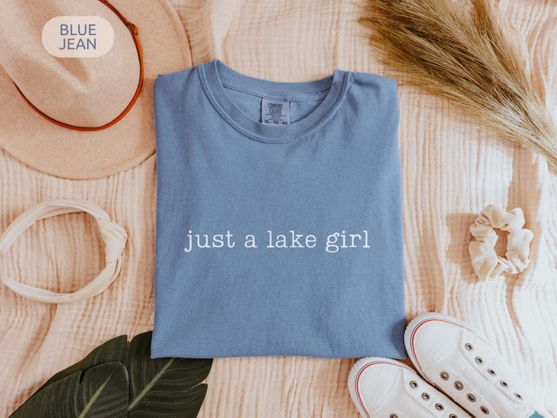Comfort Colors® Just A Lake Girl Shirt, Cute Summer Graphic Tee, Water Life Quote Shirts, Boating Babe Gift For Women image 8
