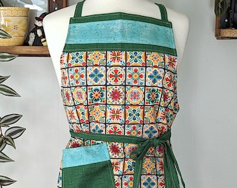 Colorful Tile Print Apron