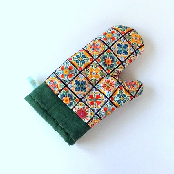 Colorful Tile Print Oven Mitt