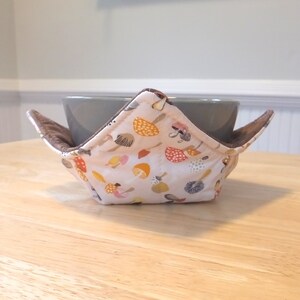 Microwave Bowl Cozy Cozies Gnome Worry Be Happy Woodland Gnomes & Mushroom Houses on White 10 Inches Microwave Bowl Cozy Cozies Gnome Worry Be Happy Woodland Gnomes & Mushroom Houses on White 10 Inches