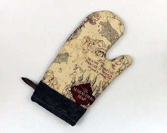 Oven Mitt Made With Licensed Wizard Map Fabric