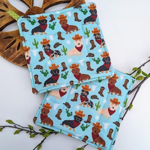 Western Dachshund Pot Holder