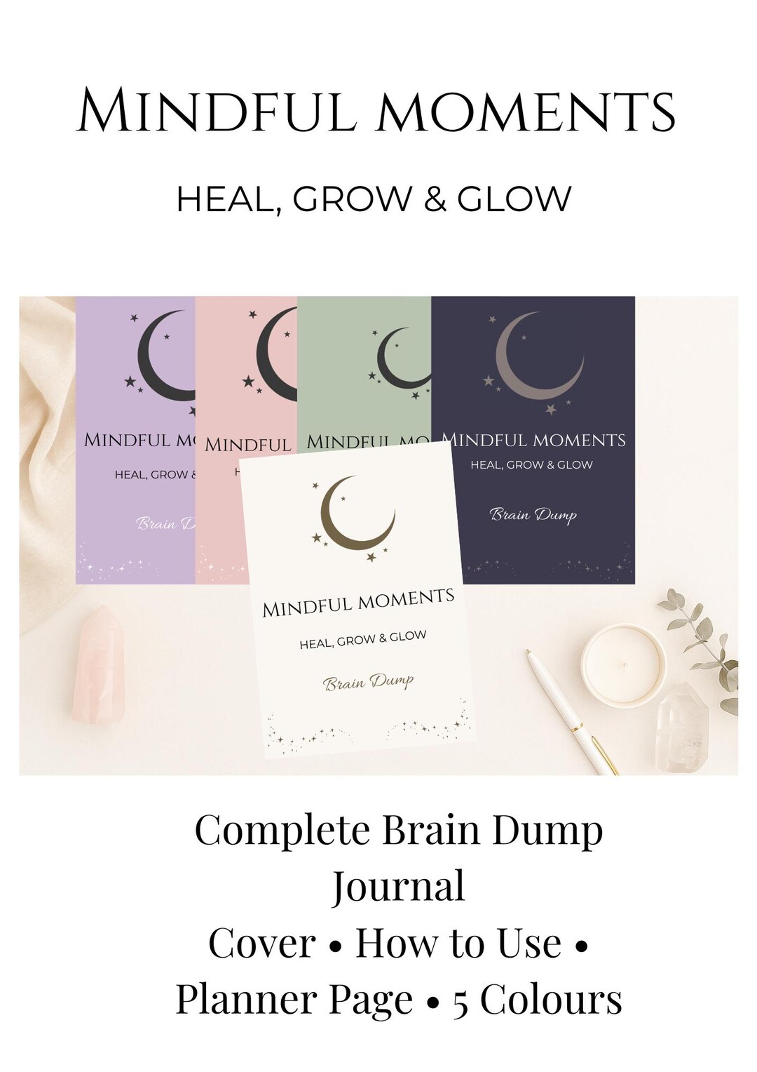 Brain Dump Journal Printable | Mind Clarity Planner | Organise Thoughts &amp; Ideas | 5 Colour ...
