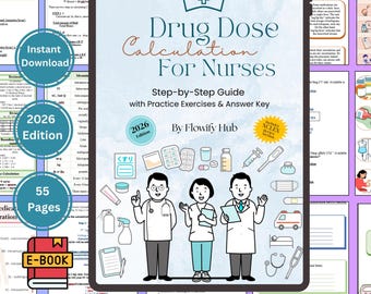 Drug Dosage Calculation Study Guide | NCLEX Review (Digital Download)