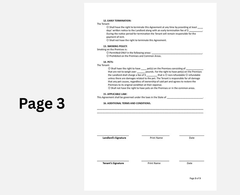 Tenancy 360 Editable Tenancy Agreement Template: Month-to-month Lease, Rental ...