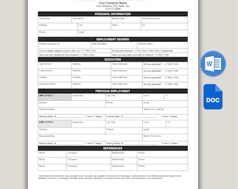 Bearbeitbare Bewerbungsvorlage: US Letter & A4 (google Docs, Word - Instant Download)