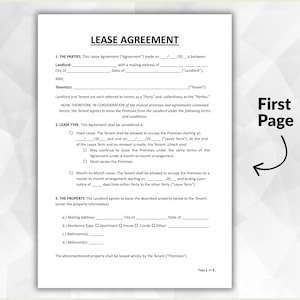 Editable Rental Agreement Template (word, PDF, Google Docs) - Etsy